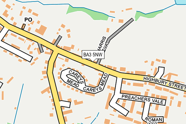 BA3 5NW map - OS OpenMap – Local (Ordnance Survey)