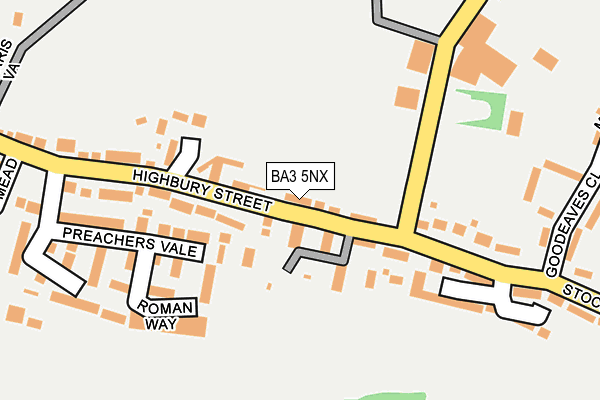 BA3 5NX map - OS OpenMap – Local (Ordnance Survey)