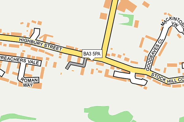 BA3 5PA map - OS OpenMap – Local (Ordnance Survey)