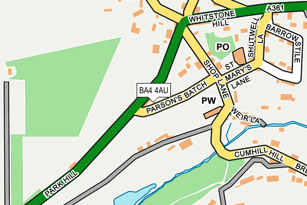 BA4 4AU map - OS OpenMap – Local (Ordnance Survey)
