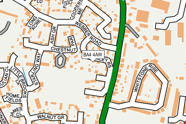 BA4 4AW map - OS OpenMap – Local (Ordnance Survey)