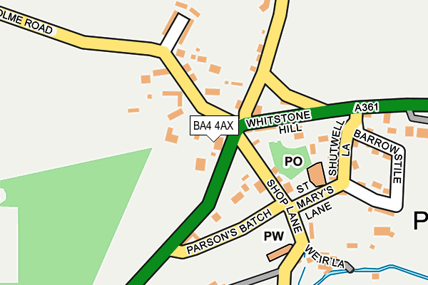 BA4 4AX map - OS OpenMap – Local (Ordnance Survey)