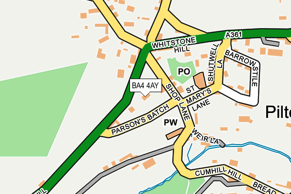 BA4 4AY map - OS OpenMap – Local (Ordnance Survey)