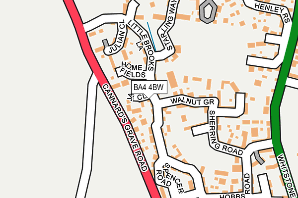BA4 4BW map - OS OpenMap – Local (Ordnance Survey)