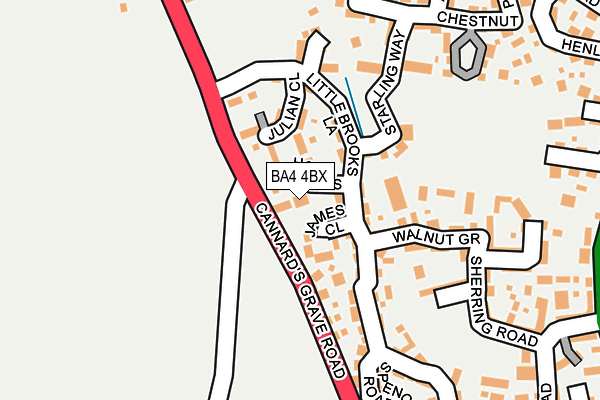 BA4 4BX map - OS OpenMap – Local (Ordnance Survey)