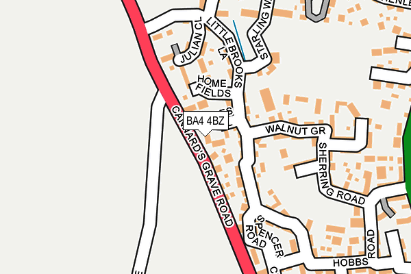 BA4 4BZ map - OS OpenMap – Local (Ordnance Survey)