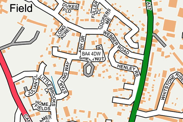 BA4 4DW map - OS OpenMap – Local (Ordnance Survey)