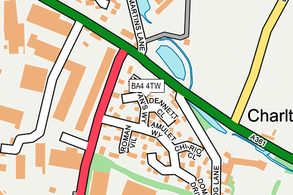 BA4 4TW map - OS OpenMap – Local (Ordnance Survey)