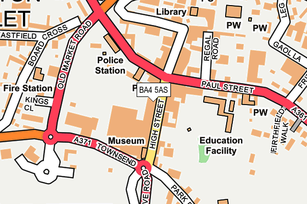 BA4 5AS map - OS OpenMap – Local (Ordnance Survey)