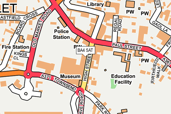 BA4 5AT map - OS OpenMap – Local (Ordnance Survey)