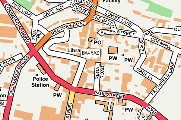 BA4 5AZ map - OS OpenMap – Local (Ordnance Survey)