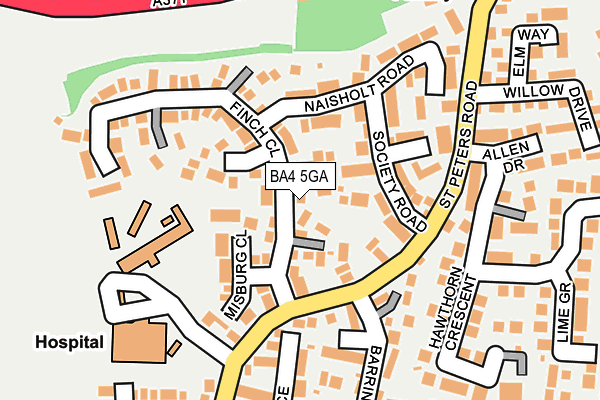 BA4 5GA map - OS OpenMap – Local (Ordnance Survey)
