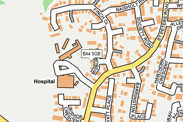 BA4 5GB map - OS OpenMap – Local (Ordnance Survey)