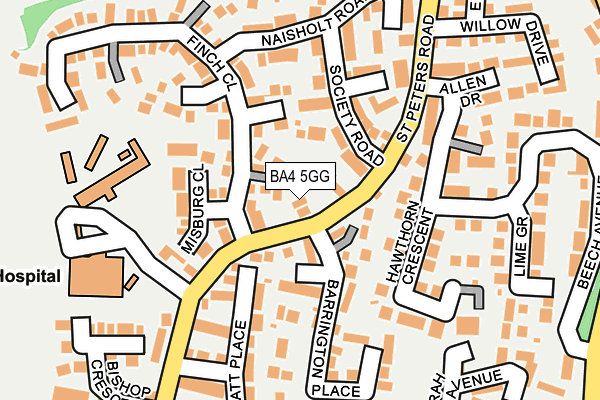 BA4 5GG map - OS OpenMap – Local (Ordnance Survey)