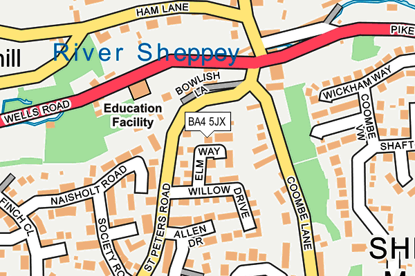 BA4 5JX map - OS OpenMap – Local (Ordnance Survey)