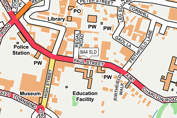 Map of PHILLIPS TYRES SHEPTON MALLET LIMITED at local scale