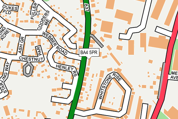 BA4 5PR map - OS OpenMap – Local (Ordnance Survey)