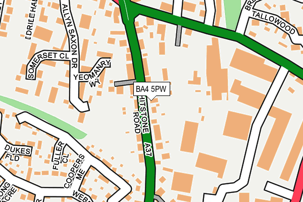 BA4 5PW map - OS OpenMap – Local (Ordnance Survey)