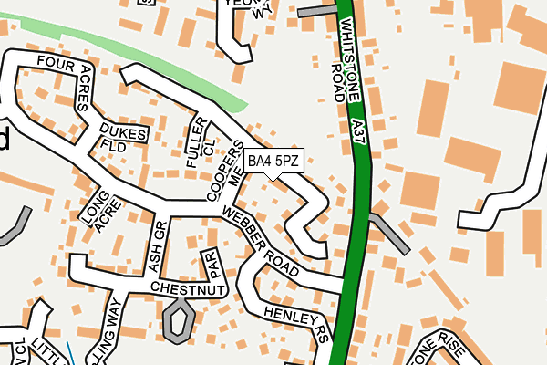 BA4 5PZ map - OS OpenMap – Local (Ordnance Survey)