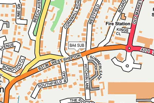 BA4 5UB map - OS OpenMap – Local (Ordnance Survey)