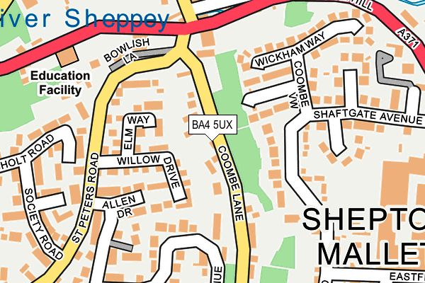 BA4 5UX map - OS OpenMap – Local (Ordnance Survey)