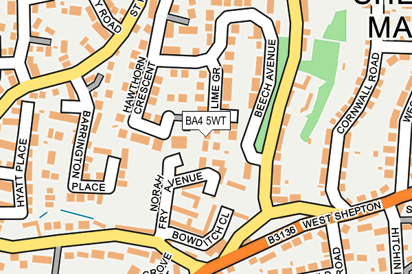 BA4 5WT map - OS OpenMap – Local (Ordnance Survey)