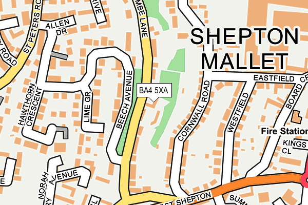 BA4 5XA map - OS OpenMap – Local (Ordnance Survey)