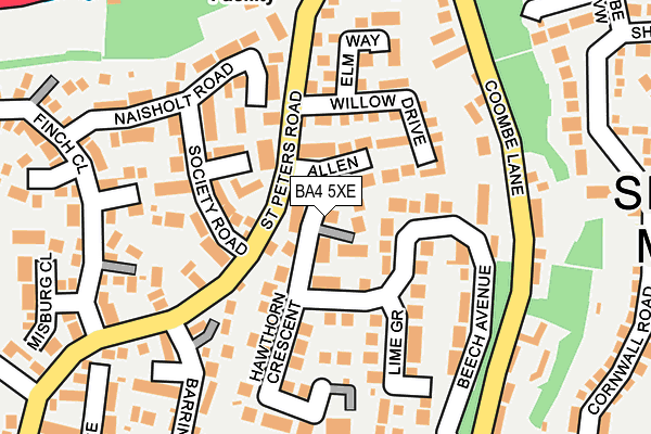 BA4 5XE map - OS OpenMap – Local (Ordnance Survey)