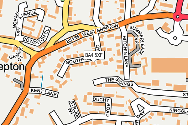 BA4 5XF map - OS OpenMap – Local (Ordnance Survey)