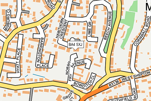 BA4 5XJ map - OS OpenMap – Local (Ordnance Survey)