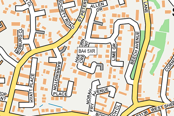 BA4 5XR map - OS OpenMap – Local (Ordnance Survey)