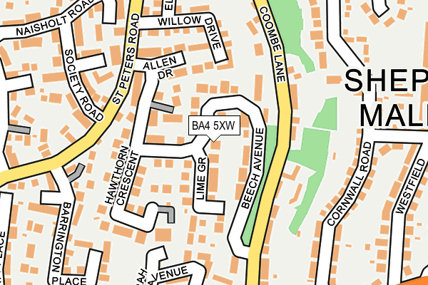 BA4 5XW map - OS OpenMap – Local (Ordnance Survey)
