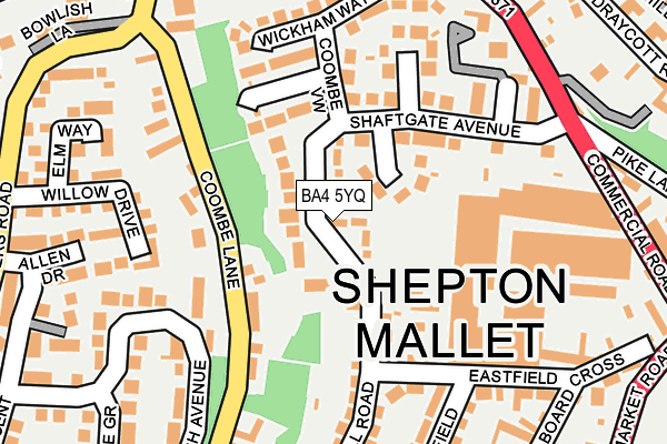 Map of SHEPTON MALLET LANDSCAPE LIMITED at local scale