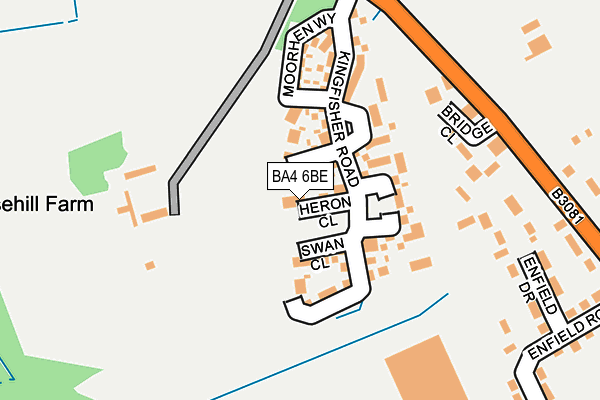 BA4 6BE map - OS OpenMap – Local (Ordnance Survey)