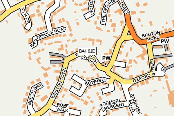 BA4 6JE map - OS OpenMap – Local (Ordnance Survey)