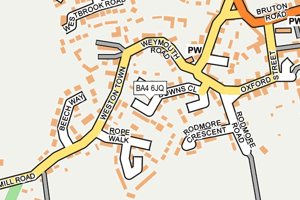 BA4 6JQ map - OS OpenMap – Local (Ordnance Survey)