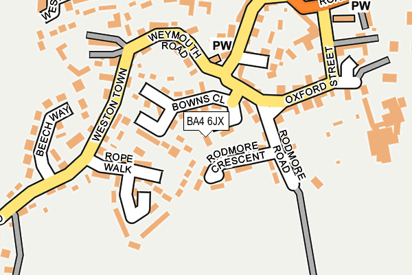 BA4 6JX map - OS OpenMap – Local (Ordnance Survey)