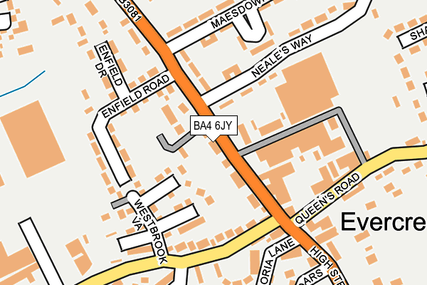 BA4 6JY map - OS OpenMap – Local (Ordnance Survey)