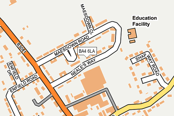 BA4 6LA map - OS OpenMap – Local (Ordnance Survey)