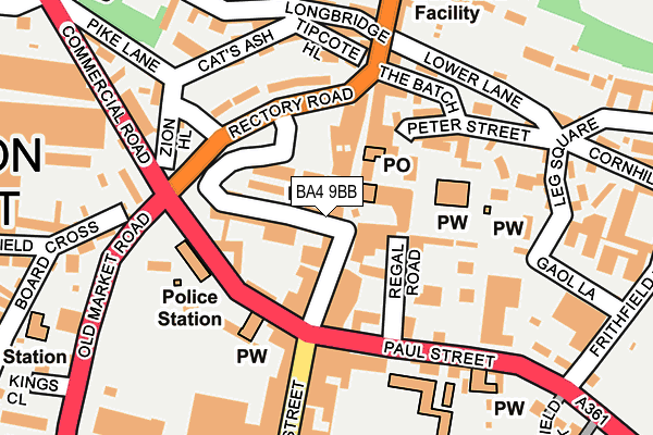 BA4 9BB map - OS OpenMap – Local (Ordnance Survey)