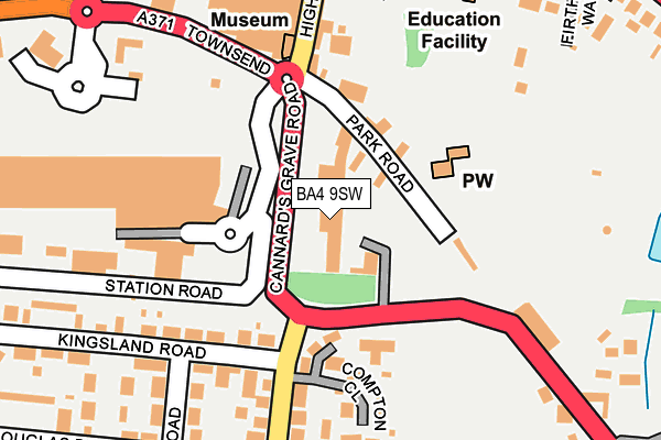 BA4 9SW map - OS OpenMap – Local (Ordnance Survey)