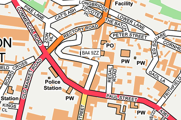 BA4 9ZZ map - OS OpenMap – Local (Ordnance Survey)