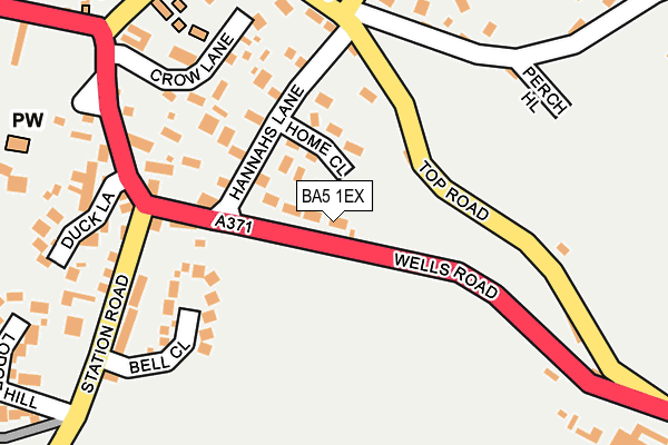 BA5 1EX map - OS OpenMap – Local (Ordnance Survey)