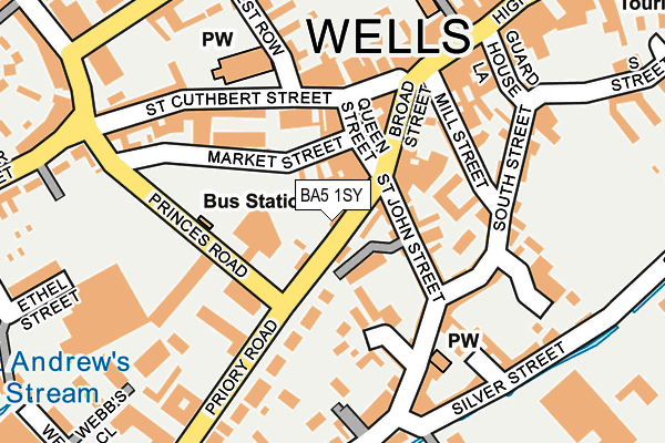 BA5 1SY map - OS OpenMap – Local (Ordnance Survey)