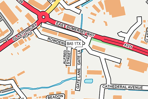 BA5 1TX map - OS OpenMap – Local (Ordnance Survey)