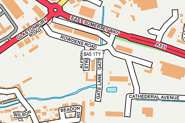 BA5 1TY map - OS OpenMap – Local (Ordnance Survey)