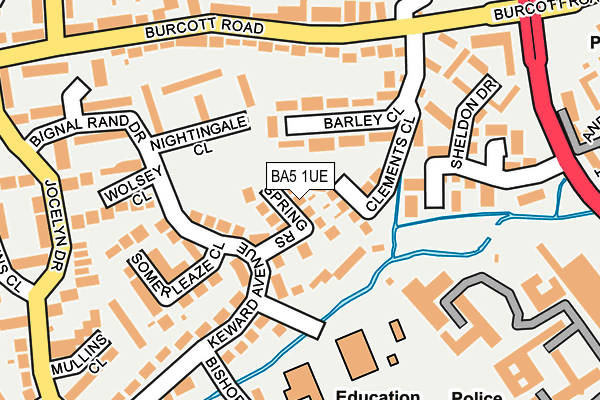 BA5 1UE map - OS OpenMap – Local (Ordnance Survey)