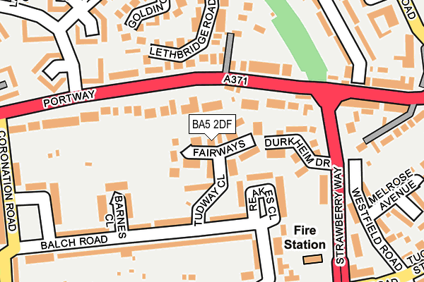 BA5 2DF map - OS OpenMap – Local (Ordnance Survey)