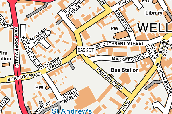 BA5 2DT map - OS OpenMap – Local (Ordnance Survey)