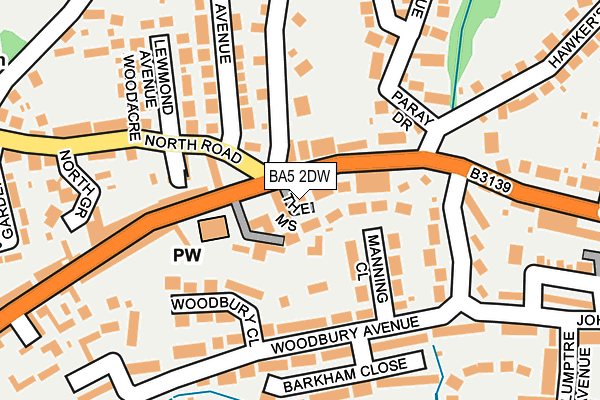 BA5 2DW map - OS OpenMap – Local (Ordnance Survey)